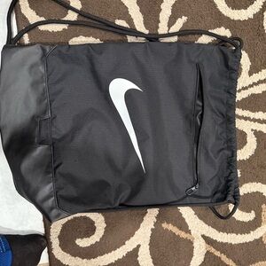 Nike Black and White Drawstring Backpack